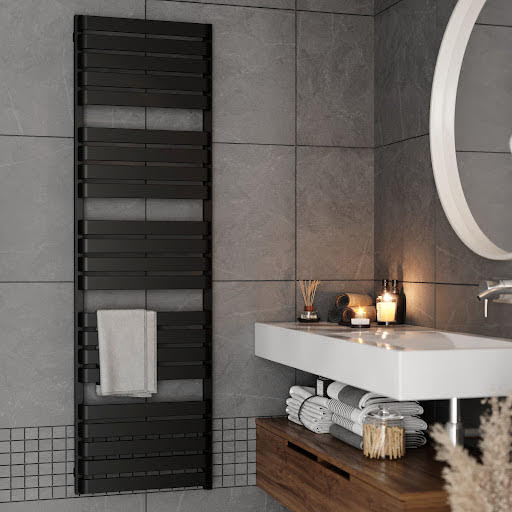 Terma Warp T One Electric Towel Rail Matt Black 1695 x 500mm
