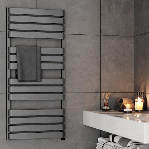 Terma Warp T One Electric Towel Rail Salt n Pepper Grey 1110 x 500mm