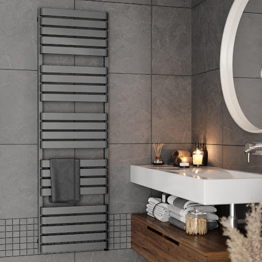 Terma Warp T One Electric Towel Rail Salt n Pepper Grey 1695 x 500mm