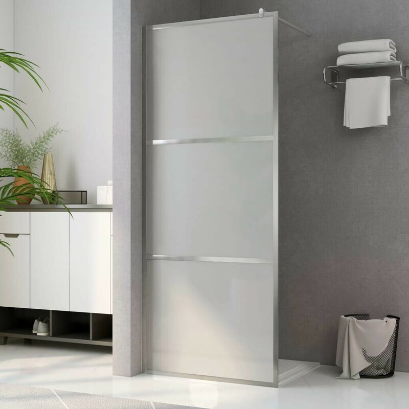 Walk-in Shower Wall with Whole Frosted esg Glass 80x195 cm FF146645UK