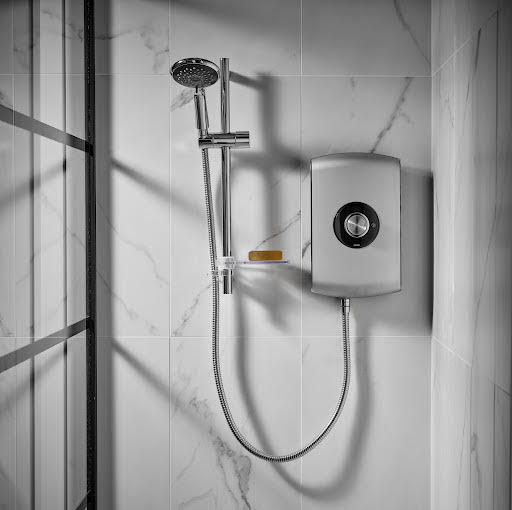 Triton Amore 9.5kW Electric Shower - Brushed Steel ASPAMO9BRSTL