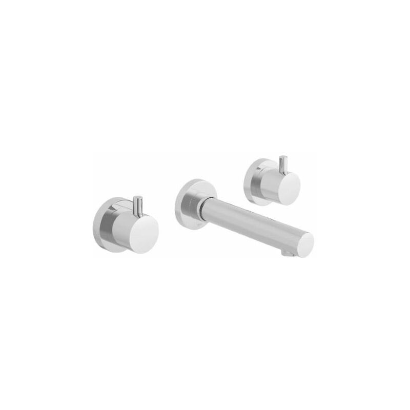 Zoo 3-Hole Basin Mixer Tap Wall Mounted - Chrome - ZOO-109-C/P - Chrome - Vado