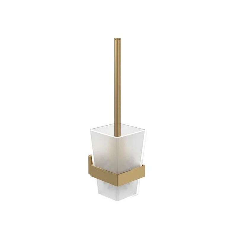 Elements Striking Toilet Brush Set Wall Mounted Frosted Glass Brushed Gold TVA15201700076 - Villeroy&boch