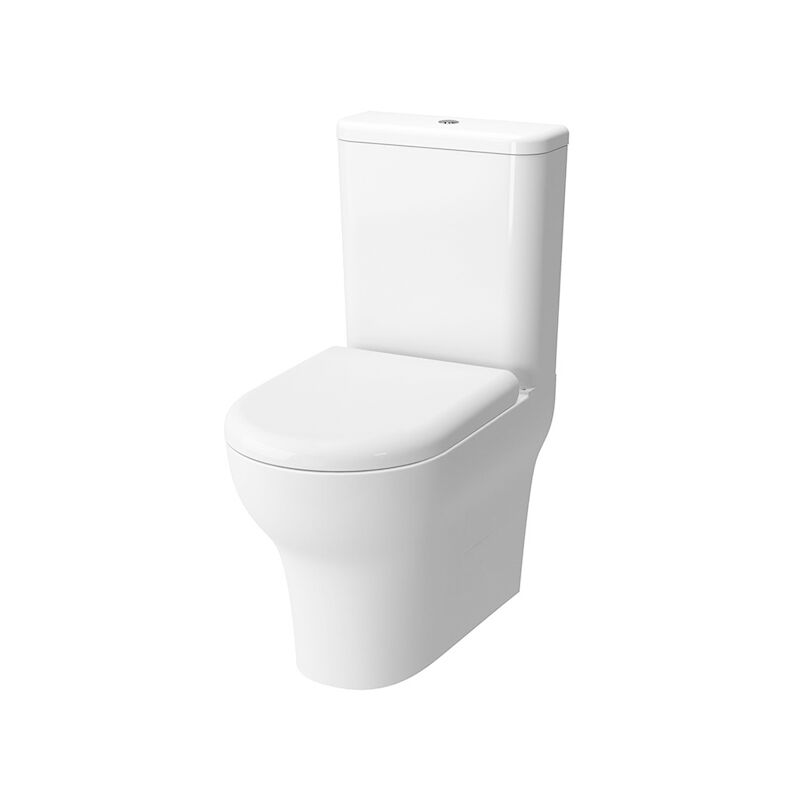 Zentrum Close Coupled btw Toilet Push Button Cistern - Quick Release Soft Close Seat - Vitra