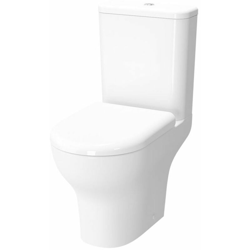 Zentrum Rimless Close Coupled ob Toilet With Push Button Cistern - Quick Release Soft Close Seat - Vitra