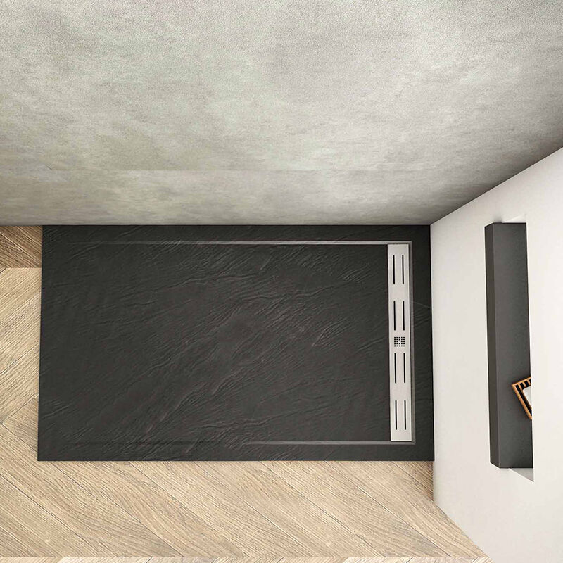 1000x900mm Waste&Drain Trap Luxury Shower Stone Tray Rectangle +Free