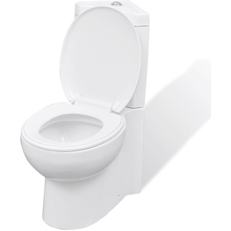 Wc Ceramic Toilet Bathroom Corner Toilet White Vidaxl White