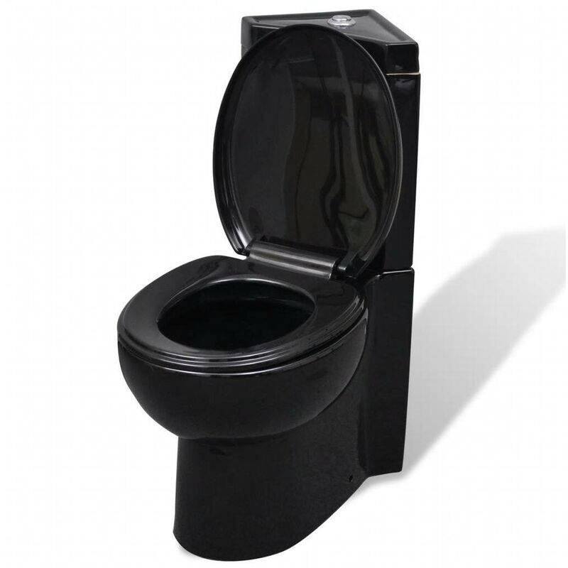 Wc Ceramic Toilet Bathroom Corner Toilet Black VDTD03836