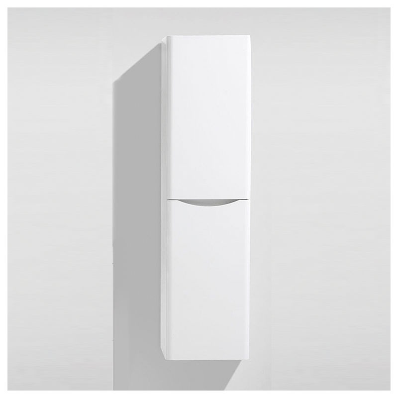White Gloss 400mm Wall Hung Storage Unit - Maddox By Voda Design