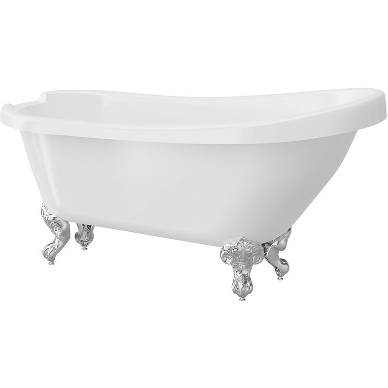 Wholesale Domestic - Kensington 1710mm x 740mm Single Ended Freestanding Slipper Roll Top Bath with Chrome Claw Feet - White
