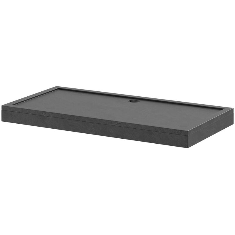Wholesale Domestic Pearlstone Slate 1800mm x 900mm x 40mm Rectangular Shower Tray and Plinth - Slate Grey