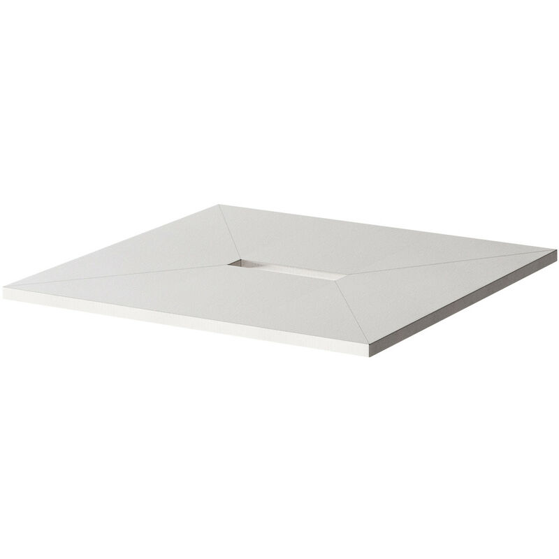 Wetroom 1000mm x 1000mm x 30mm Square Shower Tray Former with 300mm Centre Linear Waste Outlet - Black - Wholeseal