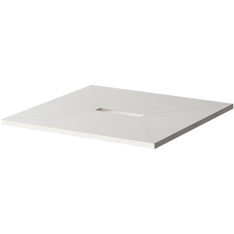 Wetroom 1200mm x 1200mm x 30mm Square Shower Tray Former with 300mm Centre Linear Waste Outlet - Black - Wholeseal