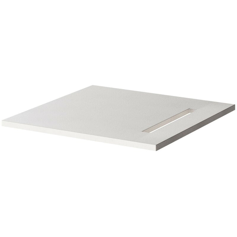 Wetroom 1200mm x 1200mm x 30mm Square Shower Tray Former with 600mm End Linear Waste Outlet - Black - Wholeseal