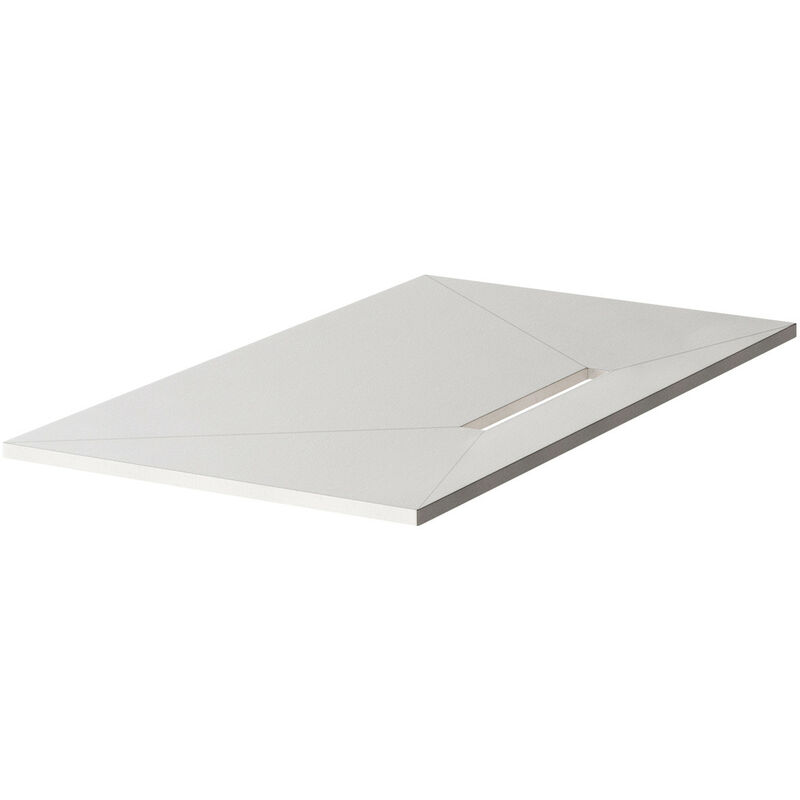 WholeSeal Wetroom 1600mm x 900mm x 30mm Rectangular Shower Tray Former with 600mm Offset Linear Waste Outlet - Black