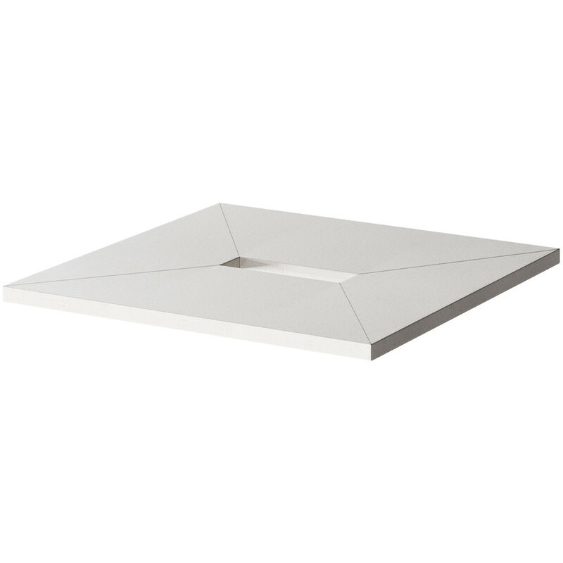 Wetroom 900mm x 900mm x 30mm Square Shower Tray Former with 300mm Centre Linear Waste Outlet - Black - Wholeseal