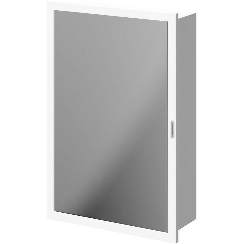 Wetroom White 535mm x 800mm x 211mm Recessed Mirrored Cabinet - White - Wholeseal