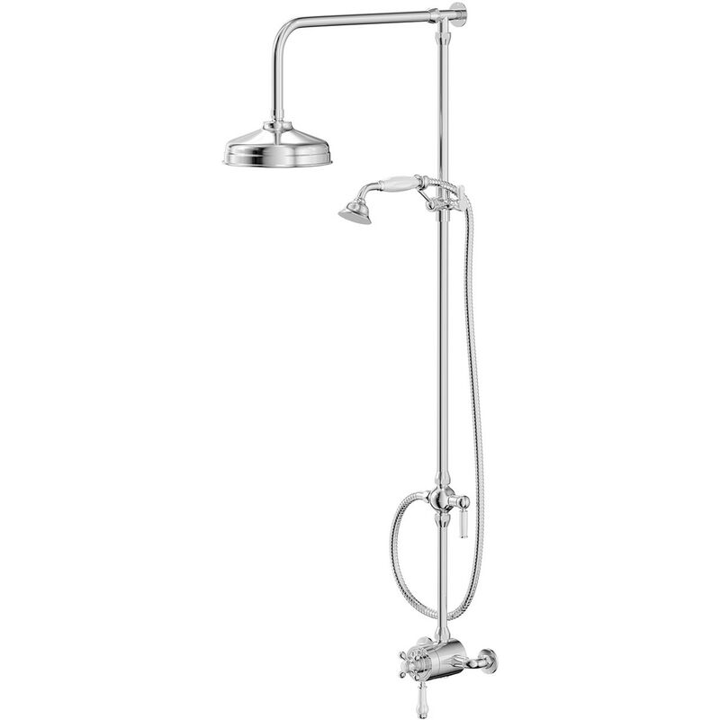 Windsor - Polished Chrome Exposed Thermostatic Shower Valve and Rigid Riser Kit with Diverter - Chrome