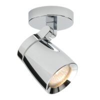 Knight 1 Light Bathroom Adjustable Spotlight Chrome, Clear Glass IP44, GU10