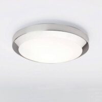 Dakota 300 1 Light Bathroom Flush Ceiling Light Polished Chrome IP44, E27