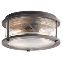Ashland Bay 1 Light Bathroom Flush Outdoor Ceiling Light Zinc IP44, E27