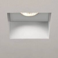 Trimless 1 Light Square Bathroom Recessed Spotlight White IP65, GU10