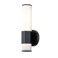 Quintiesse Facet Single LED bathroom wall light 3,000 K black