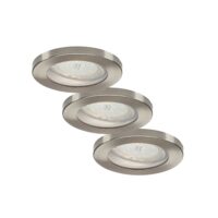ELC Delfan LED bathroom recessed lamps, 3x, silver
