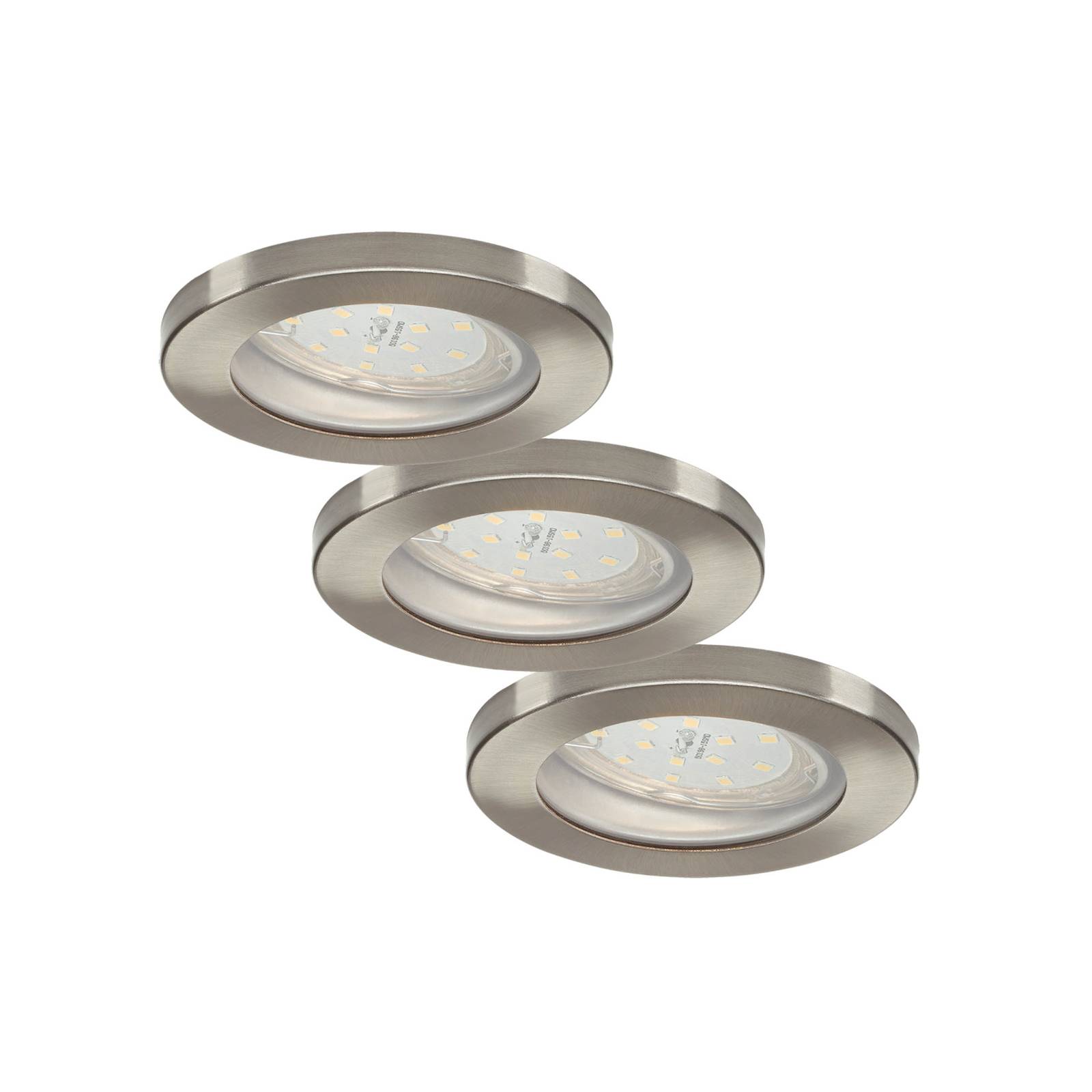 ELC Delfan LED bathroom recessed lamps, 3x, silver