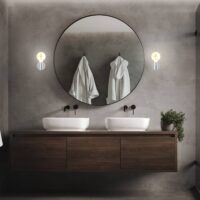 Briloner Kosol wall light bathroom, IP44, E27, chrome