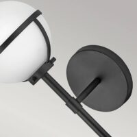 HINKLEY Hollis bathroom wall light, black/opal 1-bulb