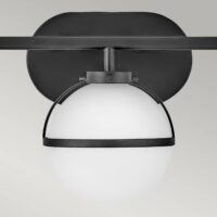 HINKLEY Hollis bathroom wall light black/opal 3-bulb
