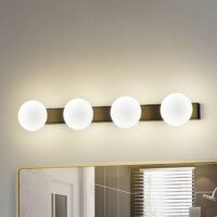 Lucande LED bathroom wall lamp Myrra, black, glass, 60 cm, IP44