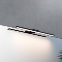 MCJ LED bathroom wall lamp Modena IP44 black, 4,000 K, width 40 cm