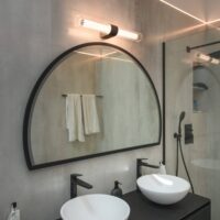 SLV LED bathroom wall lamp Lygant double, black, aluminium