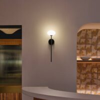 LEDS-C4 LED bathroom wall light Bloom IP44, black, height 45 cm