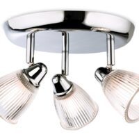 Firstlight 3748CH Echo 3 Way Bathroom Ceiling Spot Light In Chrome With Clear Glass Shades
