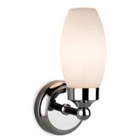 Firstlight 3749CH Reef Bathroom 1 Light LED Wall Light In Chrome And Opal Glass