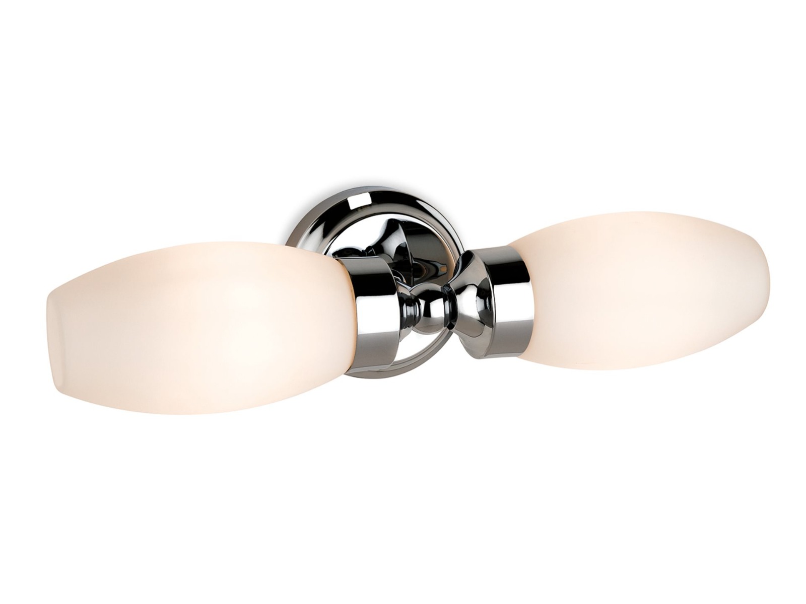 Firstlight 3750CH Reef Bathroom 2 Light LED Wall Light In Chrome And Opal Glass