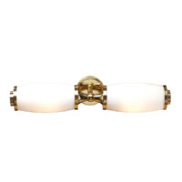 Eliot 2 Light Bathroom Twin Wall Light Polished Brass IP44, G9