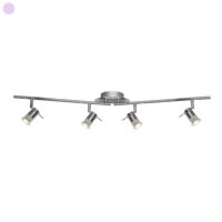 Aries 4 Light Bathroom Chrome, Satin Silver IP44, GU10