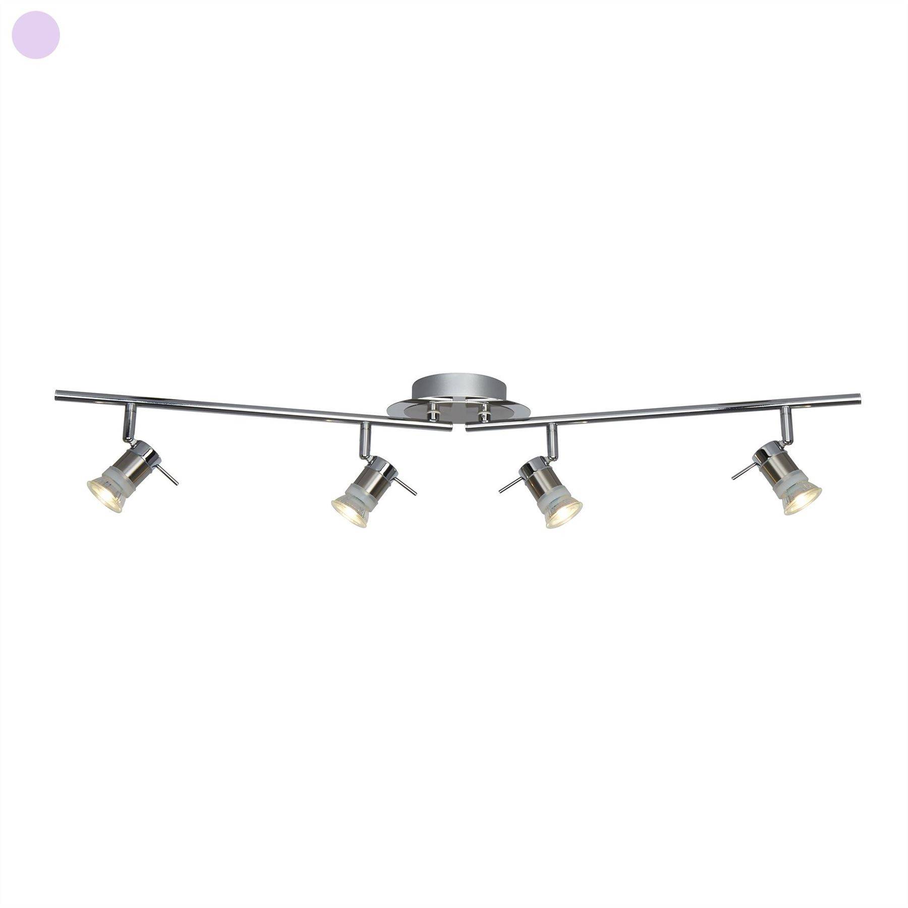 Aries 4 Light Bathroom Chrome, Satin Silver IP44, GU10