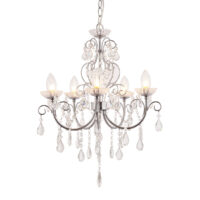 Tabitha 5 Light Bathroom Ceiling Pendant Light Chrome, Clear Crystal (K9) Glass Detail IP44, G9