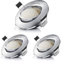 5W Adjustable Recessed led Spotlight - Warm White - IP44 for Bathroom - Living Room - Set of 3