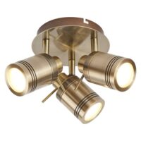 Striking Three Light Antique Brass Bathroom Spot Plate