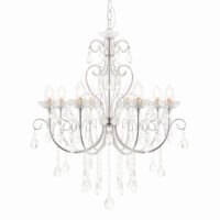 Tabitha 8 Light Bathroom Pendant Crystal Glass Detail, Chrome Plate IP44, G9