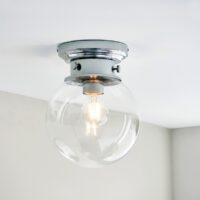 Endon 96138 Cheswick Bathroom Flush Ceiling Light In Chrome Finish With Clear Glass Shade IP44