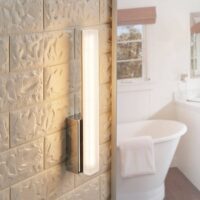 Lucande LED bathroom wall light Julie, 32 cm high, chrome, IP44