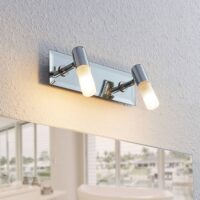 Lindby Zela bathroom wall spotlight, 2-bulb in chrome