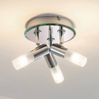 Lindby Zela bathroom ceiling light, 3-bulb in chrome